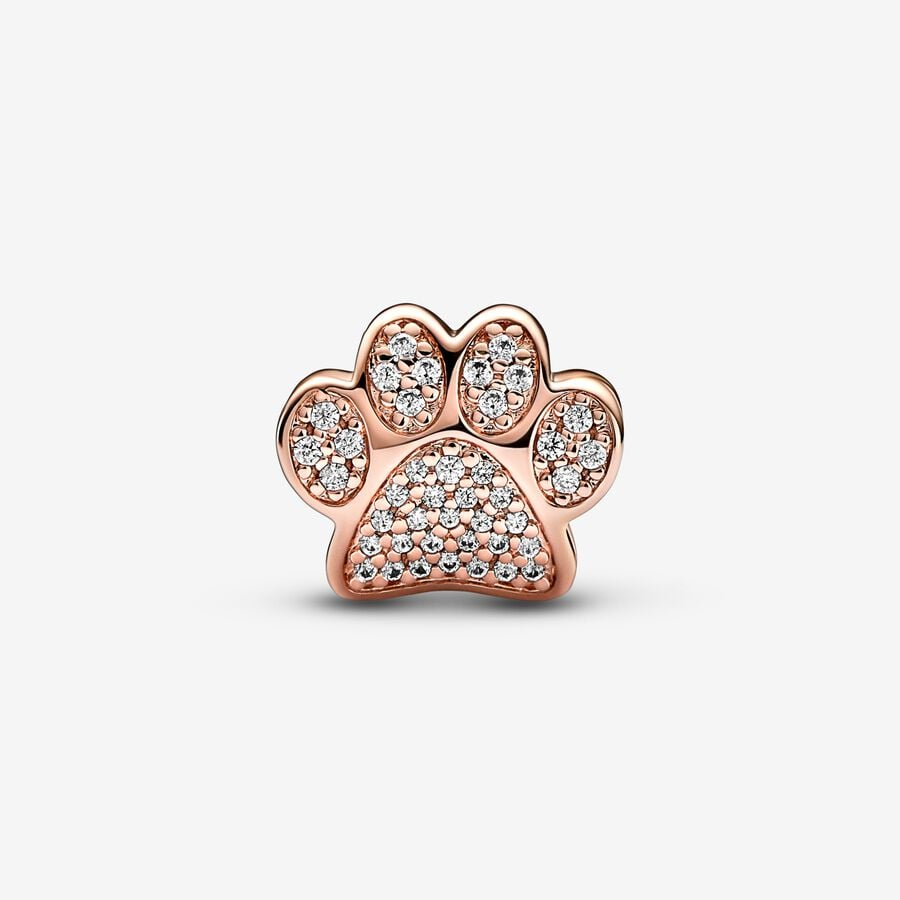 Pandora Moments Sparkling Paw Print Charm
