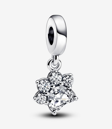 Pandora Moments Sparkling Pet Paw Print Dangle Charm