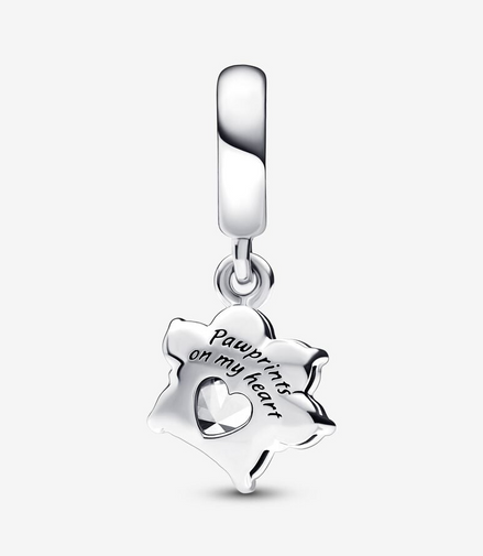 Pandora Moments Sparkling Pet Paw Print Dangle Charm
