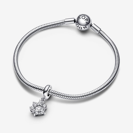 Pandora Moments Sparkling Pet Paw Print Dangle Charm