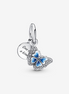 Pandora Moments Blue Butterfly & Quote Double Dangle Charm