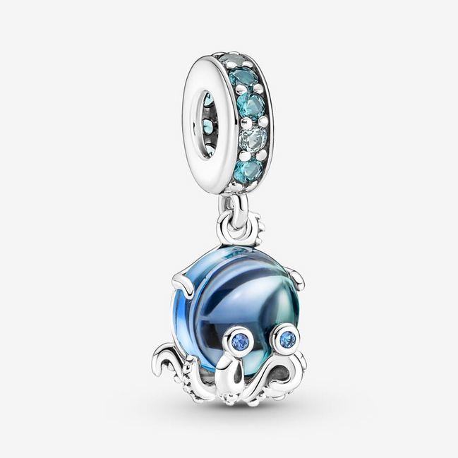 Pandora Moments Murano Glass Cute Octopus Dangle Charm