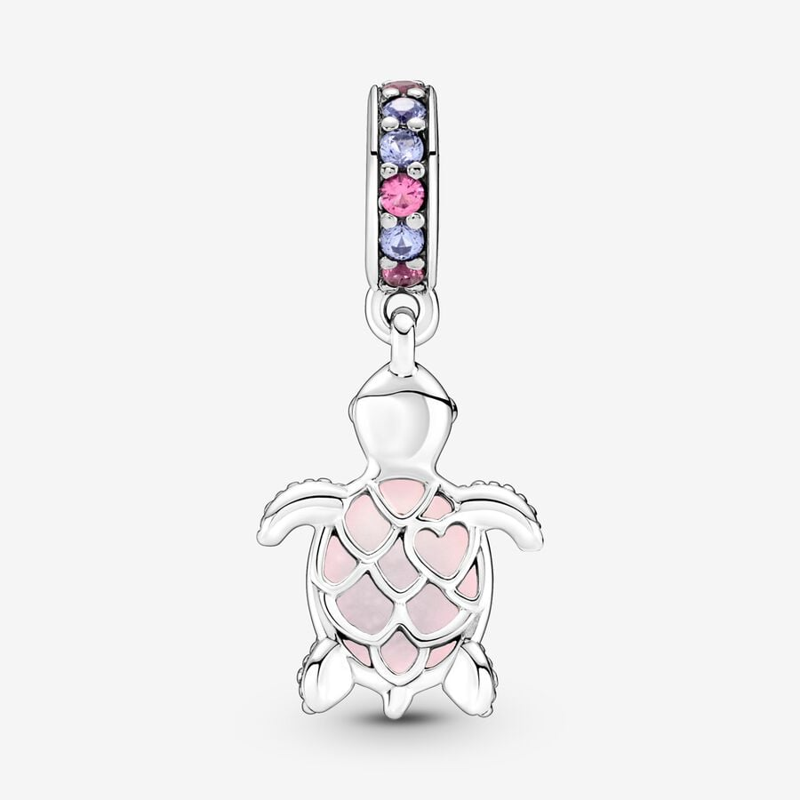 Pandora Moments Murano Glass Pink Sea Turtle Dangle Charm