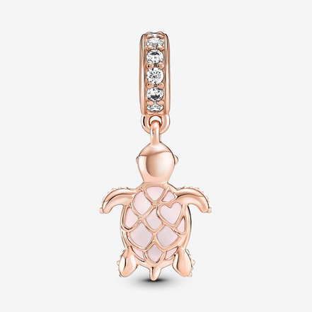 Pandora Moments Murano Glass Pink Sea Turtle Dangle Charm