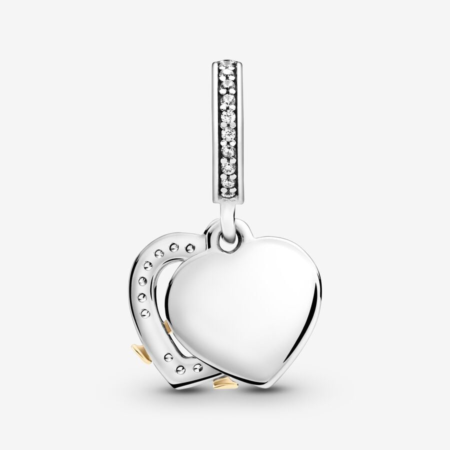 Pandora Moments Two-Tone Happy Anniversary Dangle Charm
