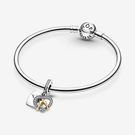 Pandora Moments Two-Tone Happy Anniversary Dangle Charm