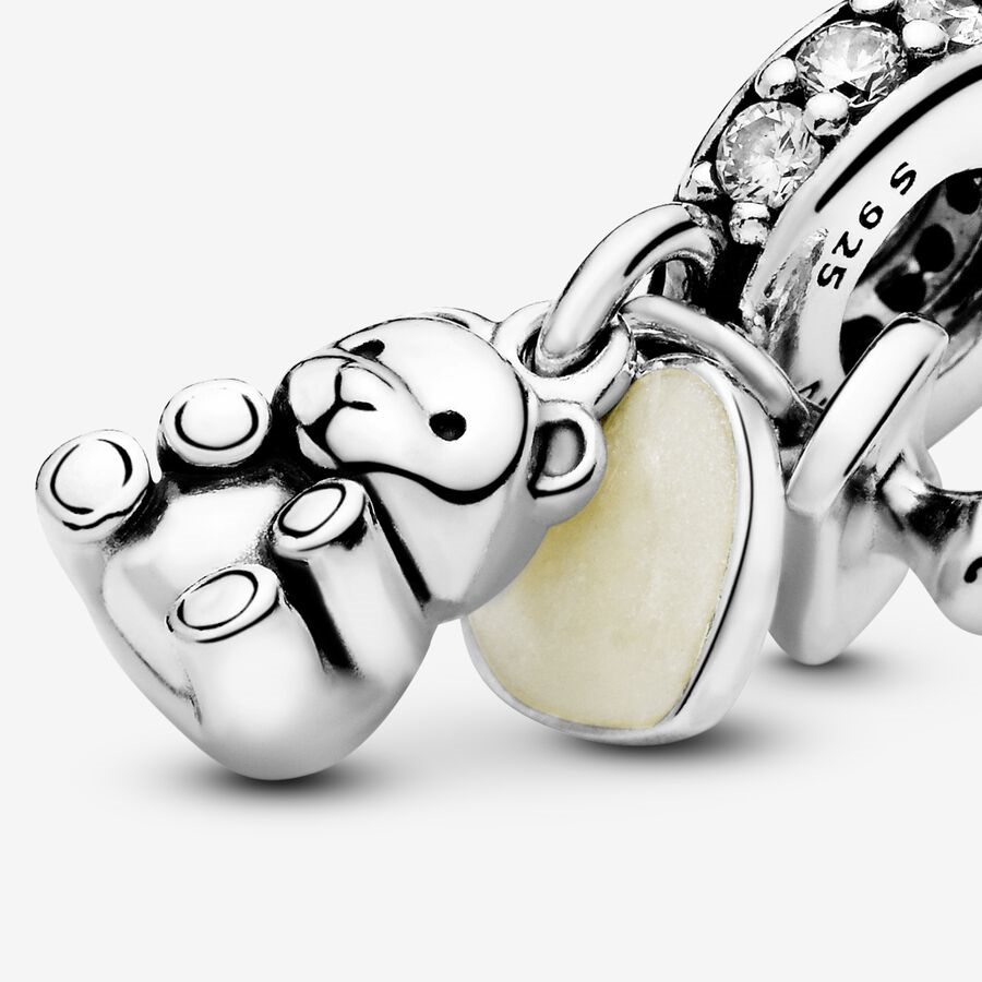 Pandora Moments Silver Teddy Bear Dangle Charm