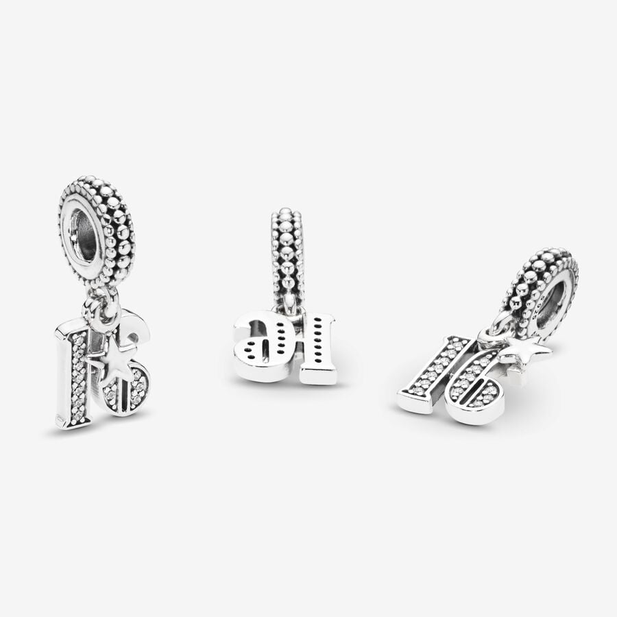 Pandora Moments 16th Celebration Birthday Dangle Charm