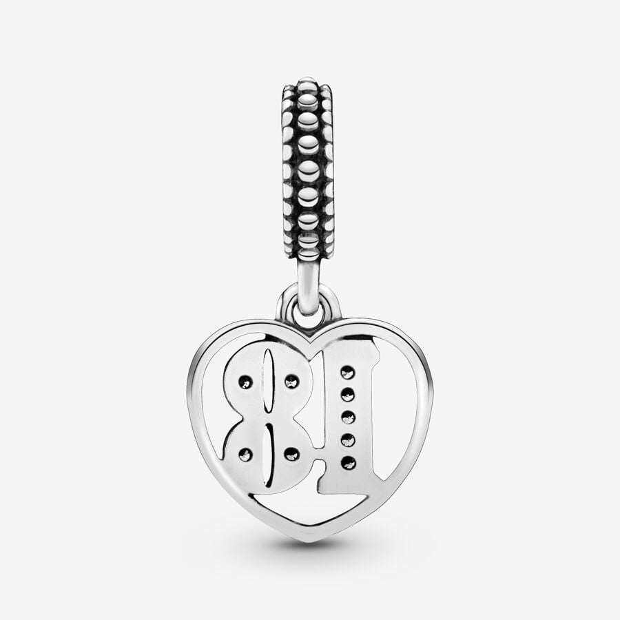 Pandora Moments Silver 18th Celebration Dangle Charm