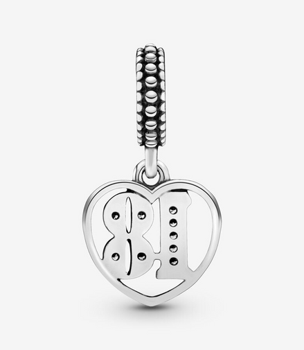 Pandora Moments Silver 18th Celebration Dangle Charm