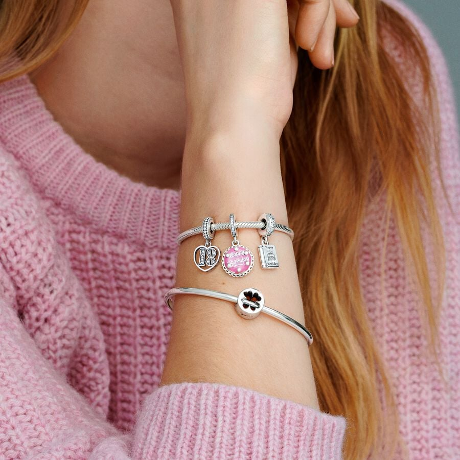 Pandora Moments Silver 18th Celebration Dangle Charm