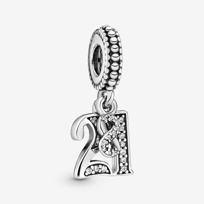 Pandora Moments 21st Celebration Birthday Dangle Charm