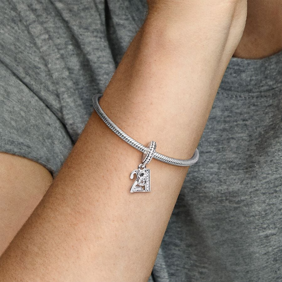 Pandora Moments 21st Celebration Birthday Dangle Charm