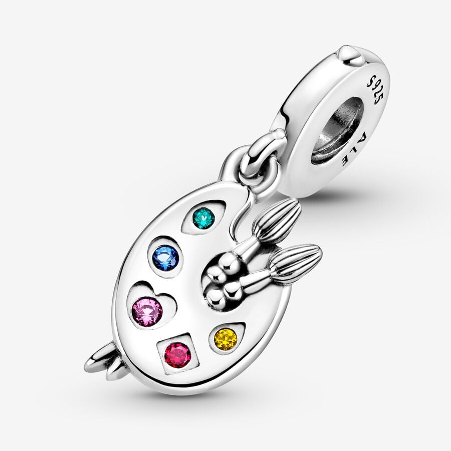 Panodra Moments Silver Artist's Palette Dangle Charm