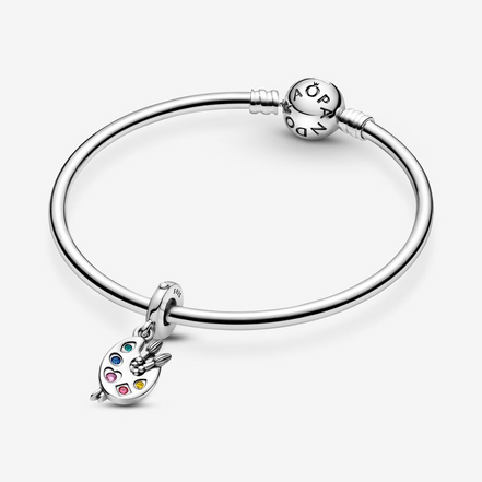 Panodra Moments Silver Artist's Palette Dangle Charm