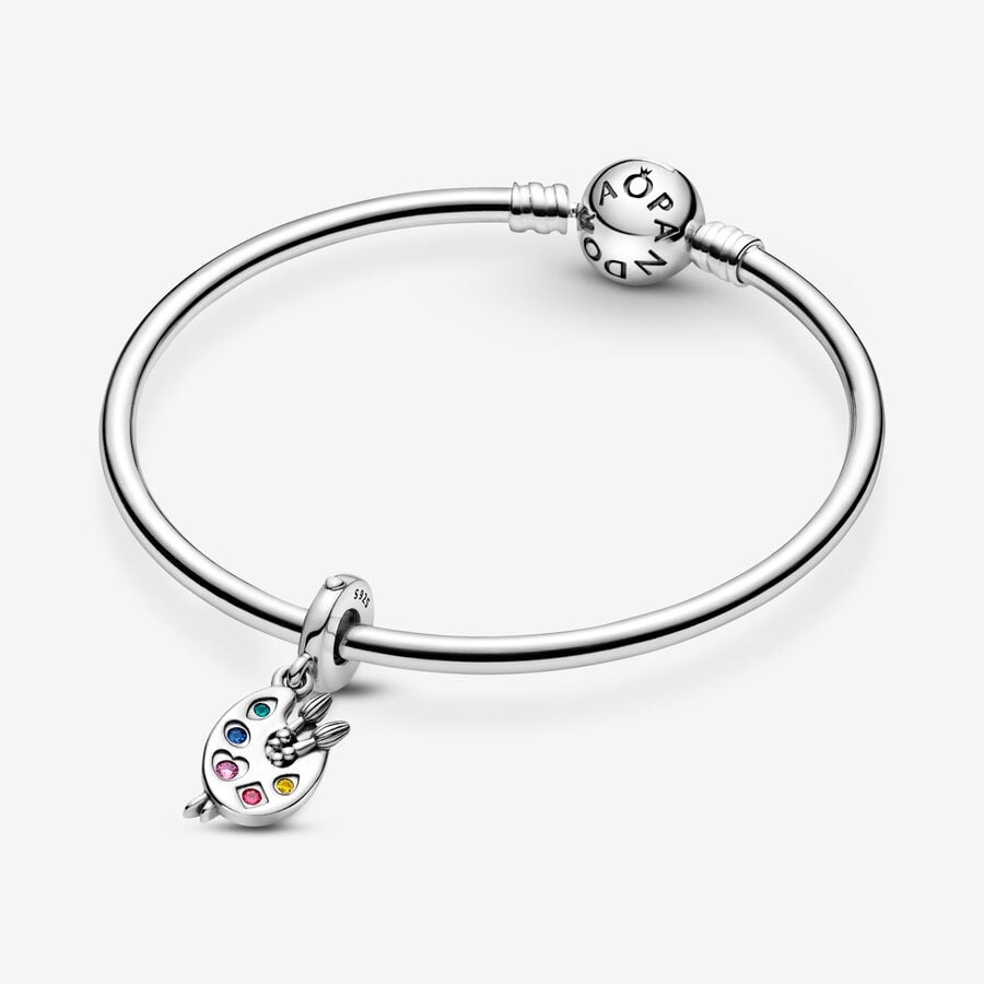 Panodra Moments Silver Artist's Palette Dangle Charm