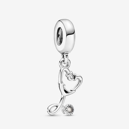 Pandora Moments Silver Stethoscope Heart Dangle Charm