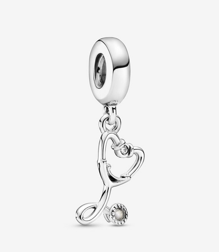 Pandora Moments Silver Stethoscope Heart Dangle Charm