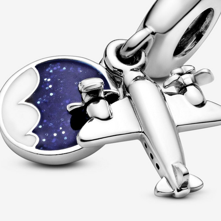 Panodra Moments "To Travel Is To Live" Propeller Plane Dangle Charm