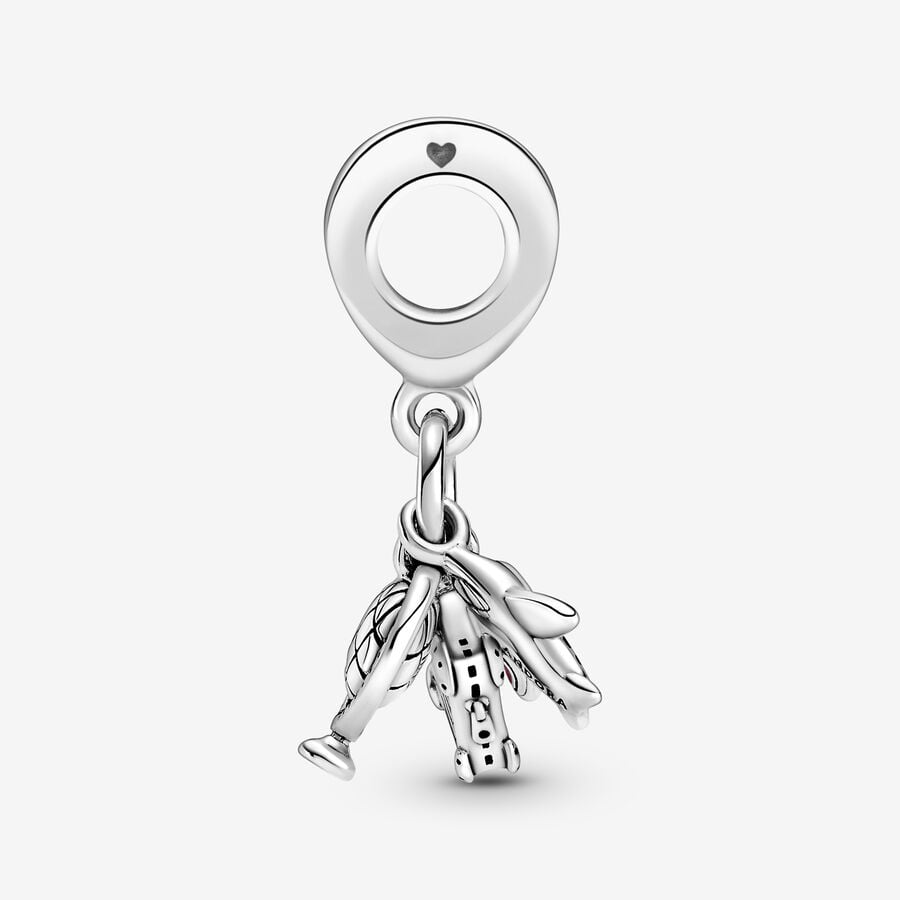 Pandora Moments Airplane, Globe & Suitcase Dangle Charm
