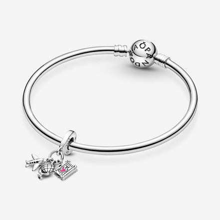 Pandora Moments Airplane, Globe & Suitcase Dangle Charm