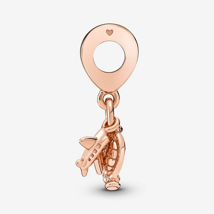 Pandora Moments Airplane, Globe & Suitcase Triple Dangle Charm