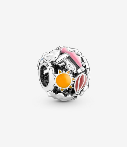 Pandora Moments "Fly Away With Me" Rainbow Sky And Travel Charm