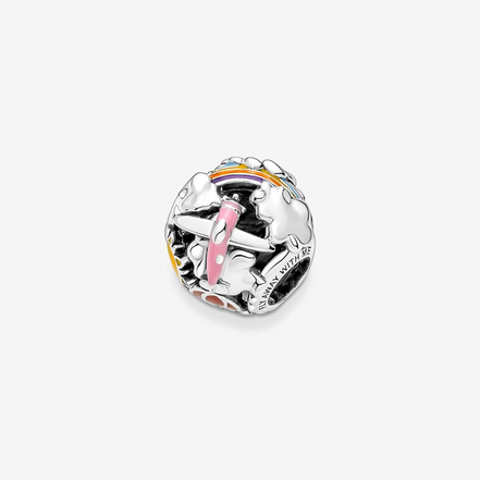 Pandora Moments "Fly Away With Me" Rainbow Sky And Travel Charm