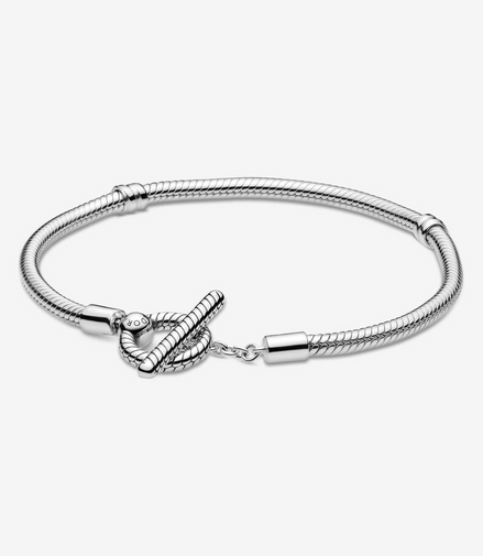 Pandora Moments T-Bar Snake Chain Bracelet Size 17