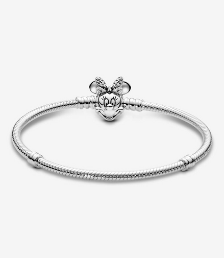 Pandora Disney Minnie Mouse Snake Chain Charm Bracelet Size 16