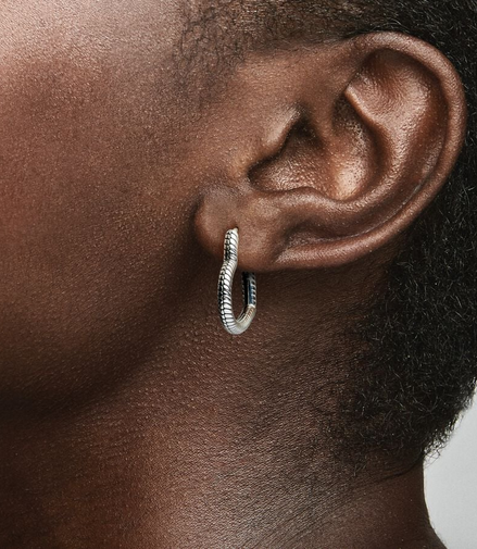 Pandora Moments Heart Charm Hoop Earrings