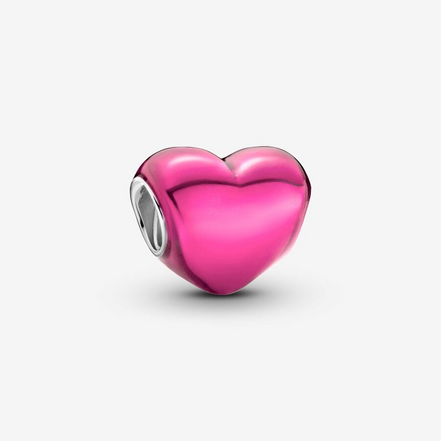 Pandora Moments Metallic Pink Heart Charm