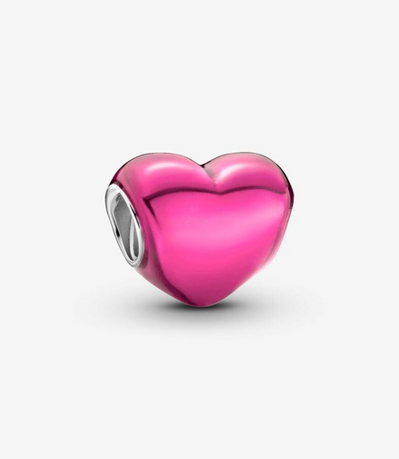 Pandora Moments Metallic Pink Heart Charm