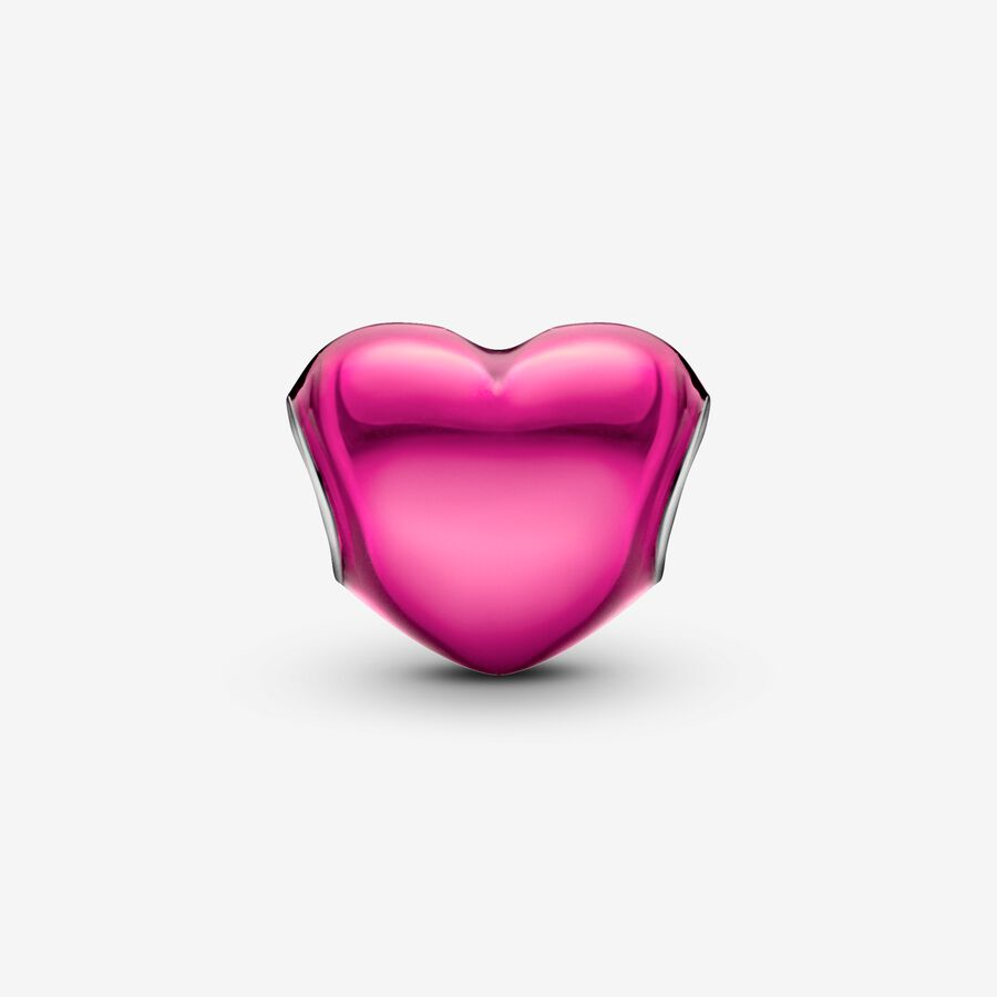 Pandora Moments Metallic Pink Heart Charm