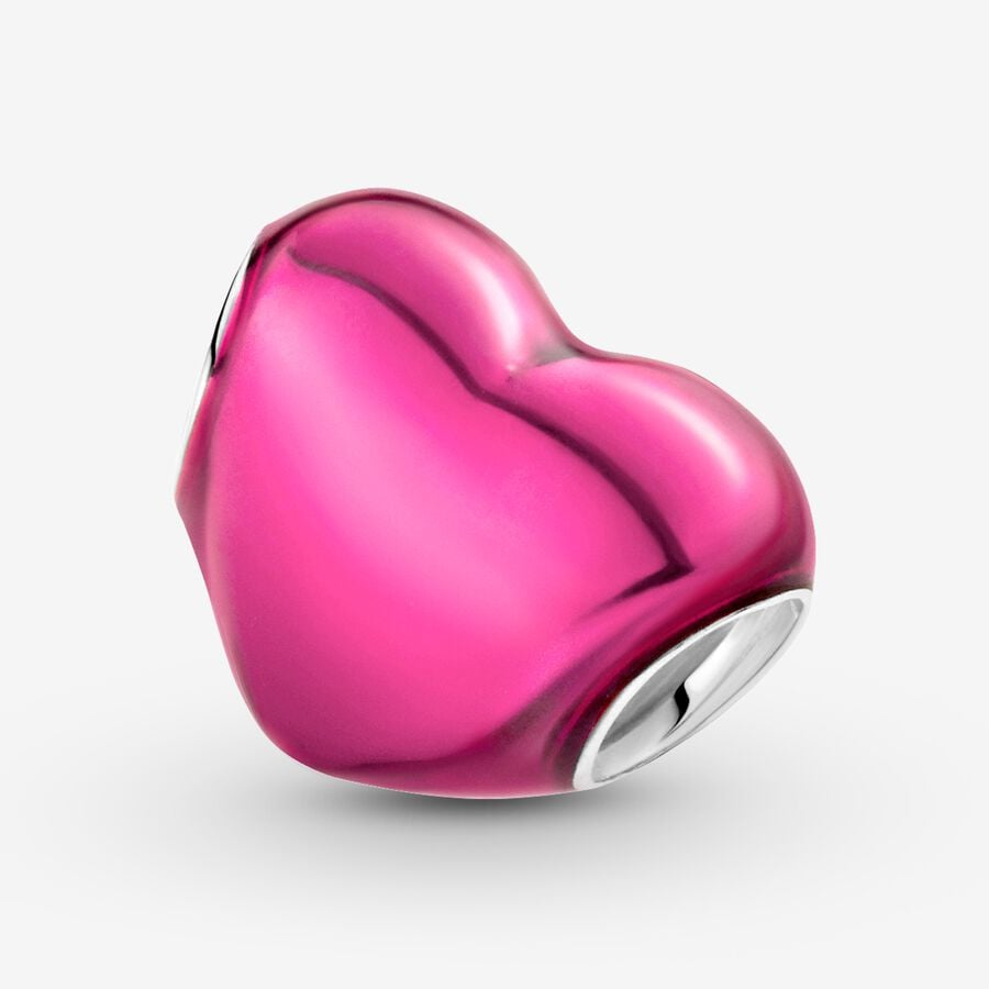 Pandora Moments Metallic Pink Heart Charm