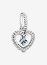 Pandora Moments March Aqua Blue Beaded Heart Dangle Charm