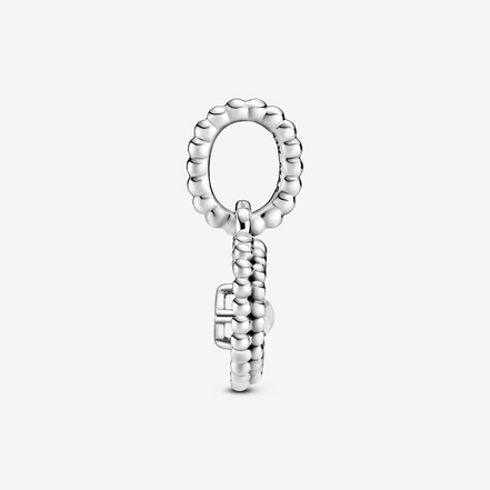 Pandora Moments April Milky White Beaded Heart Dangle Charm