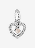 Pandora Moments June Misty Rose Beaded Heart Dangle Charm
