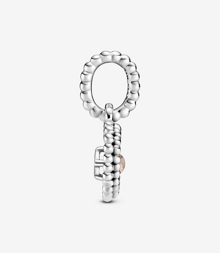 Pandora Moments June Misty Rose Beaded Heart Dangle Charm