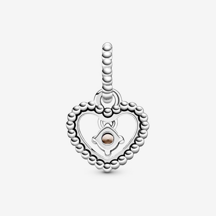 Pandora Moments June Misty Rose Beaded Heart Dangle Charm