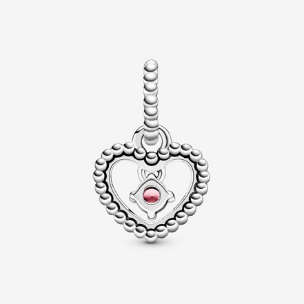 Pandora Moments October Petal Pink Beaded Heart Dangle Charm