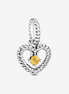 Pandora Moments November Honey Beaded Heart Dangle Charm