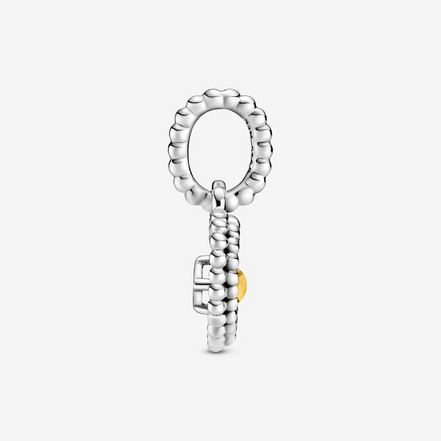 Pandora Moments November Honey Beaded Heart Dangle Charm