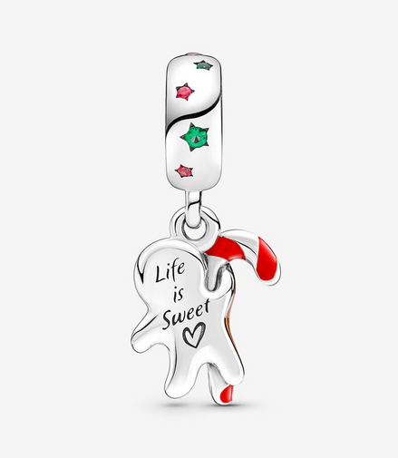 Pandora Moments "Life is Sweet"  Gingerbread Man Dangle Charm