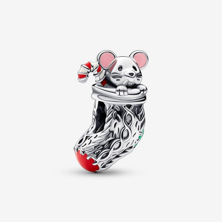 Pandora Moments Festive Mouse And Stocking Charm
