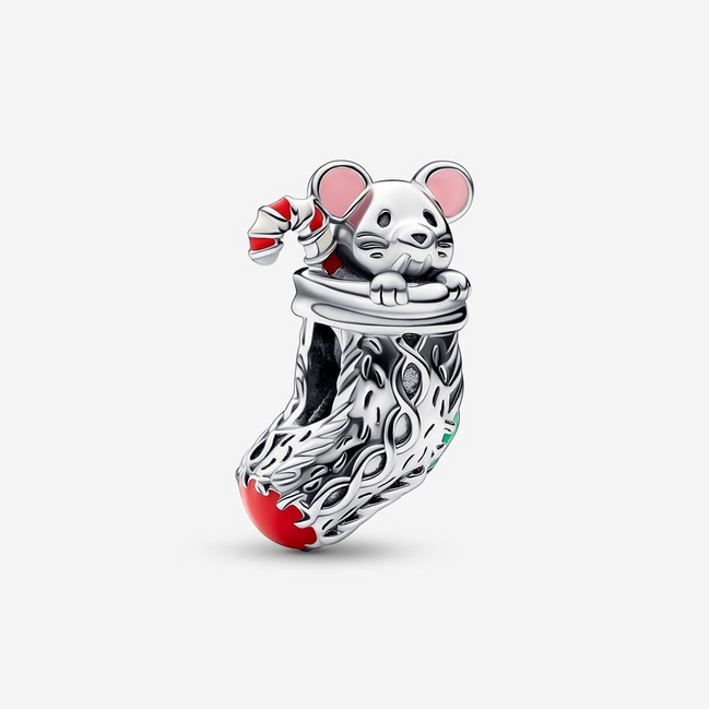 Pandora Moments Festive Mouse And Stocking Charm