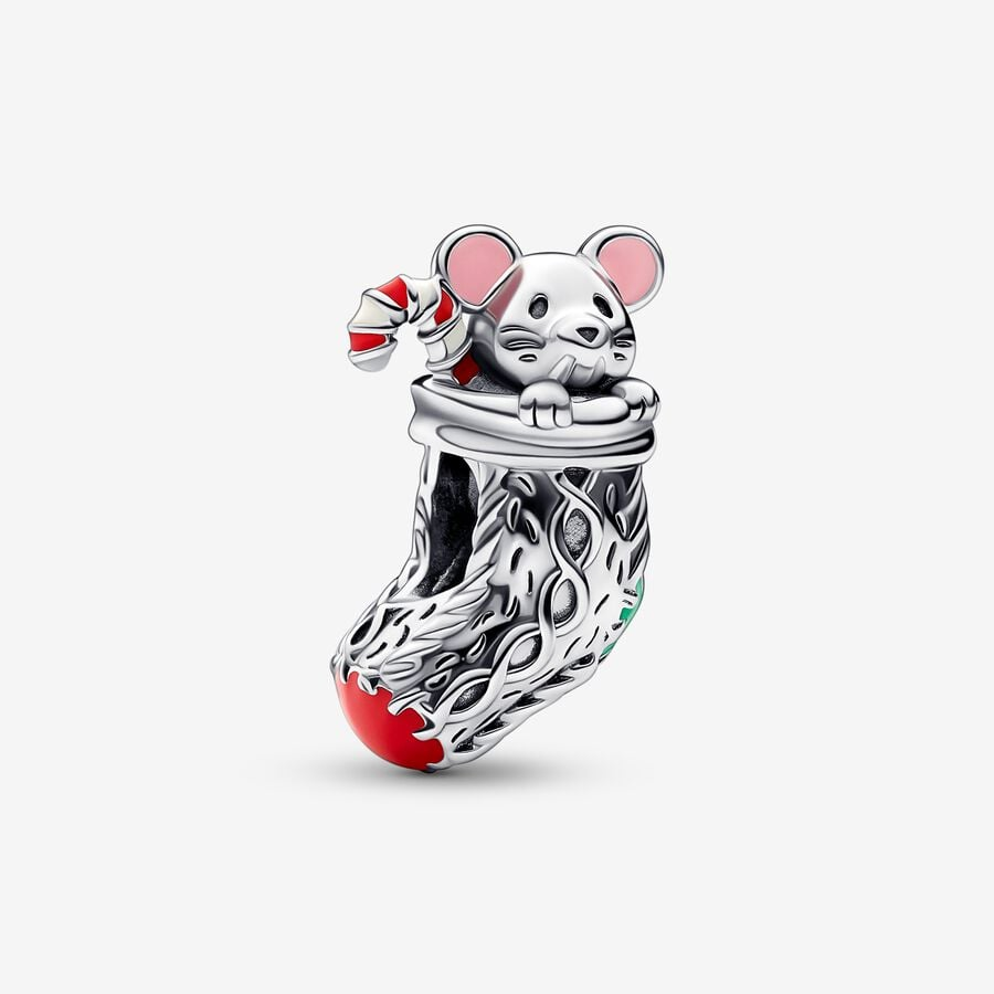Pandora Moments Festive Mouse And Stocking Charm