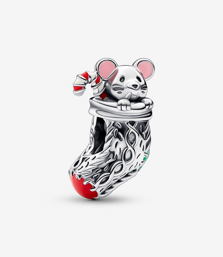 Pandora Moments Festive Mouse And Stocking Charm