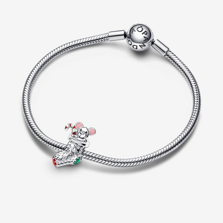 Pandora Moments Festive Mouse And Stocking Charm