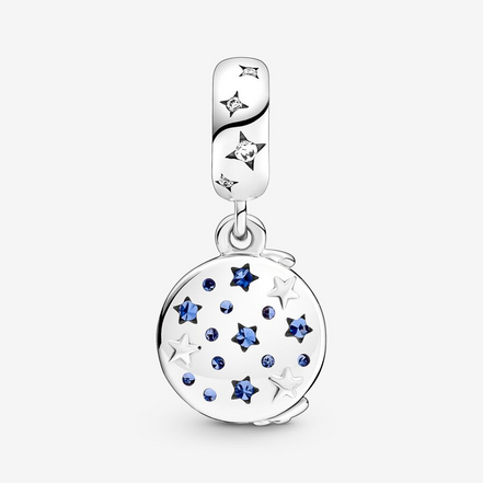 Pandora Moments Santa Claus On The Moon Double Dangle Charm